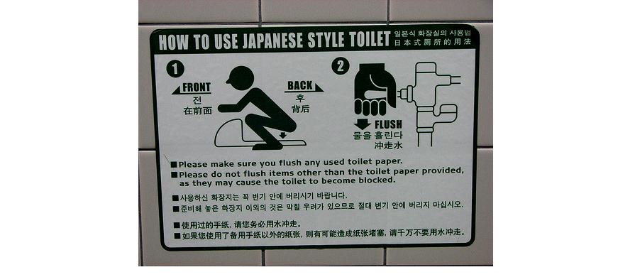 In Japan they don't sit on the toilet, they squat over it